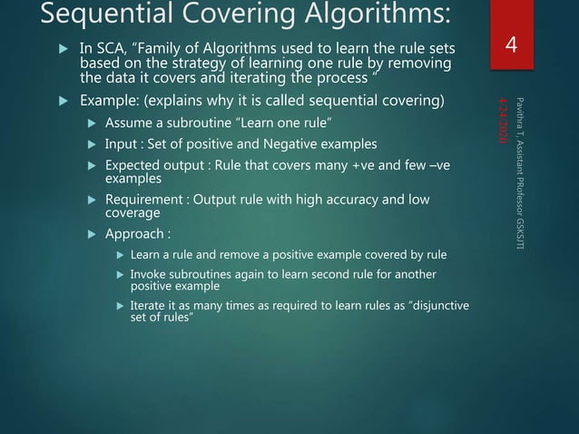 Learning sets of rules, Sequential Learning Algorithm,FOIL | PPT