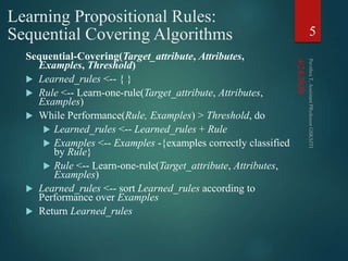 Learning sets of rules, Sequential Learning Algorithm,FOIL | PPT | Free ...