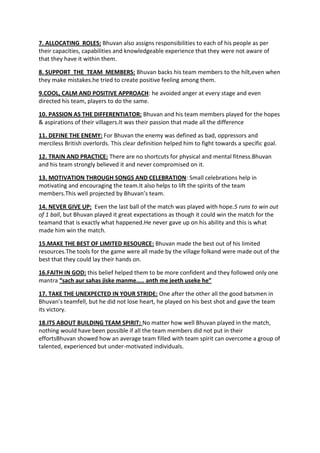 Learnings from lagaan11