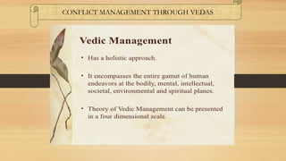 CONFLICT MANAGEMENT THROUGH VEDAS
 