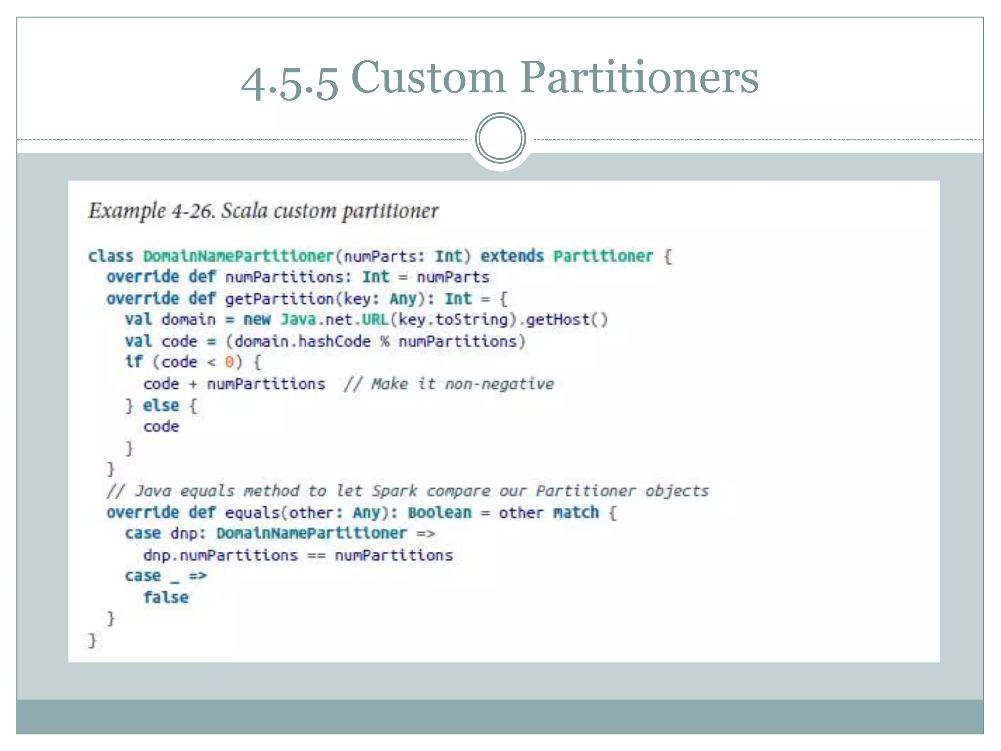 4.5.5 Custom Partitioners
 