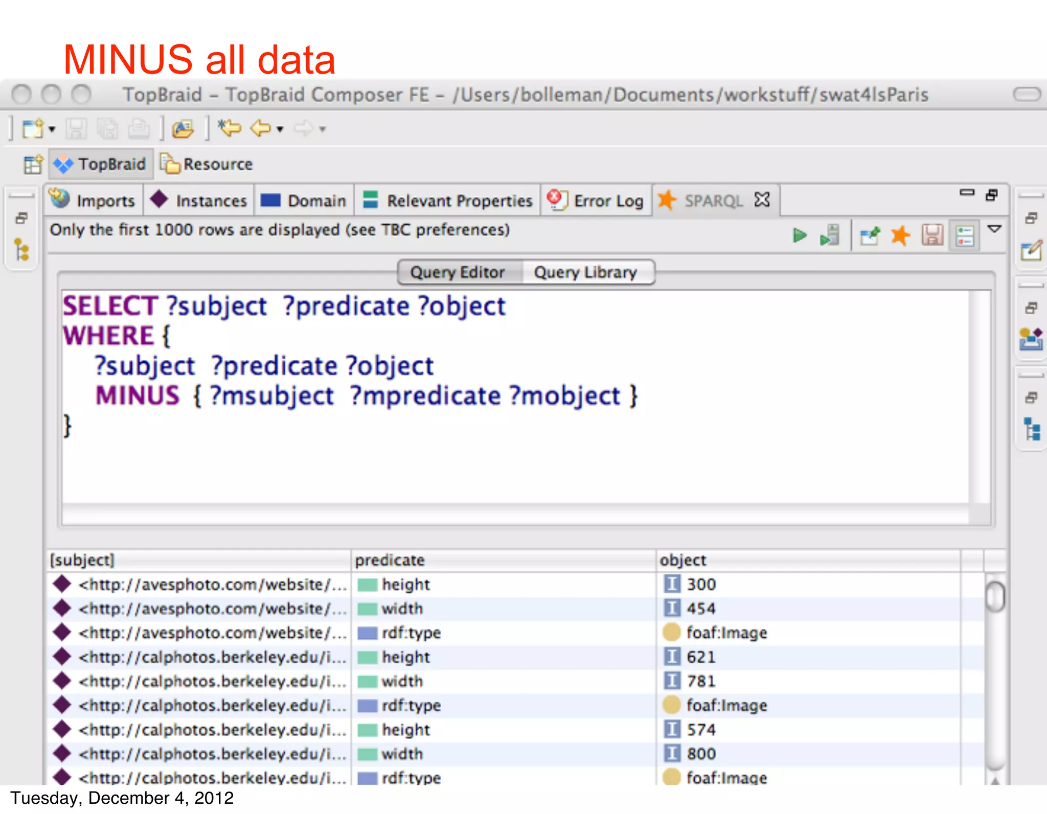 MINUS all data




    © 2012 SIB



Tuesday, December 4, 2012
 