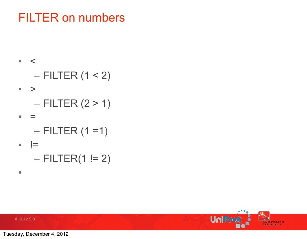 FILTER on numbers