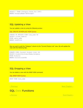 Learning sql from w3schools | DOCX