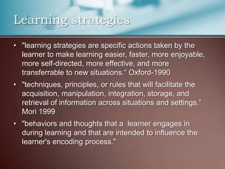 Learning strategies from theory to practice | PPTX