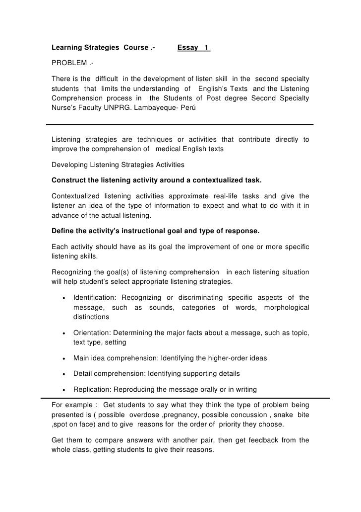 listening skills essay pdf