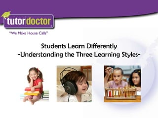 Students Learn Differently -Understanding the Three Learning Styles- 