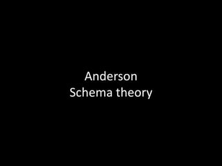 Anderson
Schema theory
 