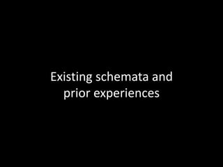 Existing schemata and
  prior experiences
 