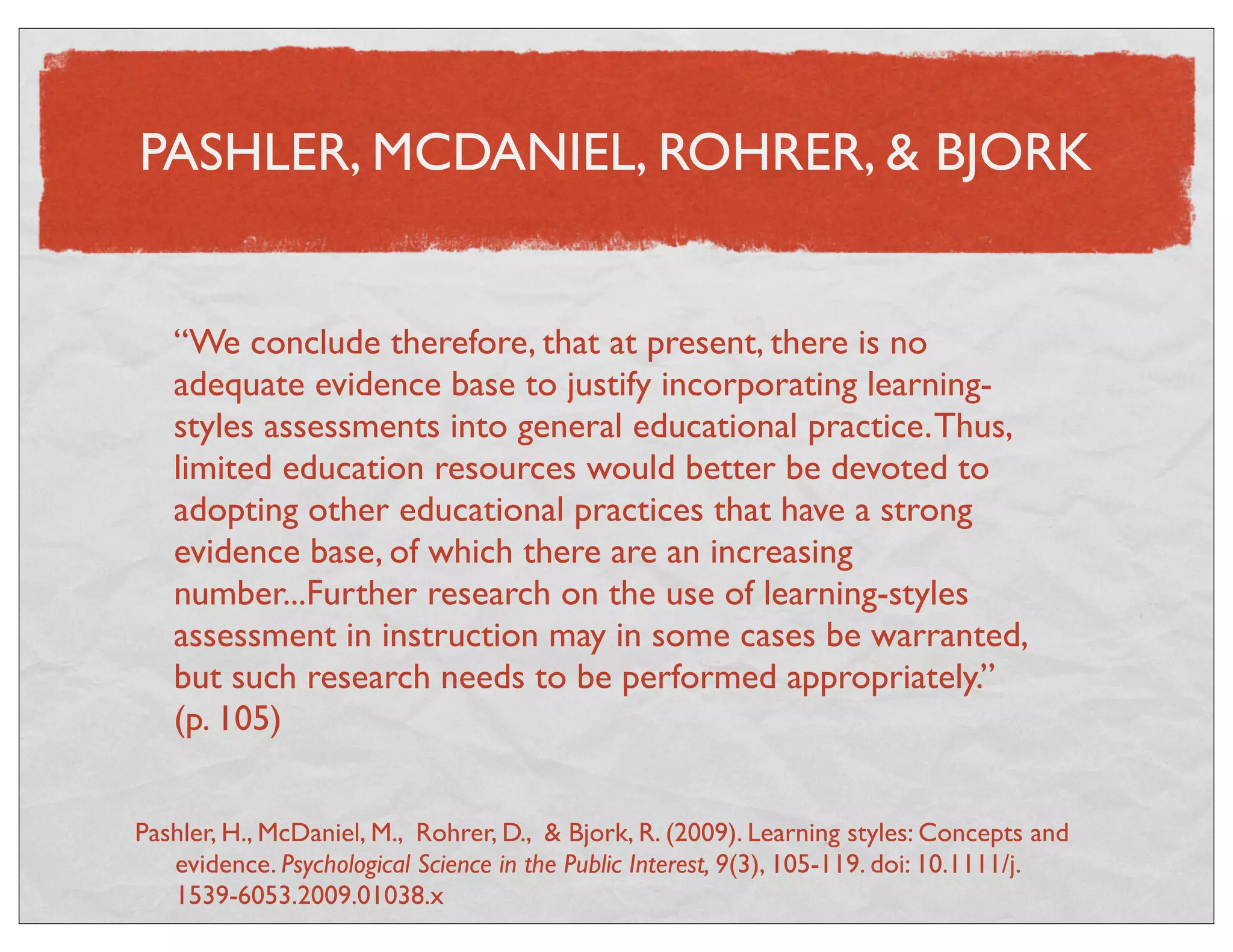 Dr. Steve Wheeler is an Associate Professor of Learning 
Technology at Plymouth University. This blog post, A 
Convenient Untruth, is nicely done and is very accessible 
for many audiences. 
Wheeler, S. (November, 2011). A convenient untruth. Learning with ‘e’s [blog]. Retrieved from: 
http://steve-wheeler.blogspot.ca/2011/11/convenient-untruth.html 
 
