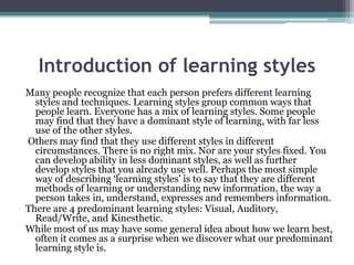 Determining Your Child's Learning Style