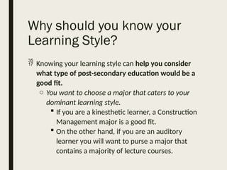 What are Learning Styles and how does knowing your learning styles ...