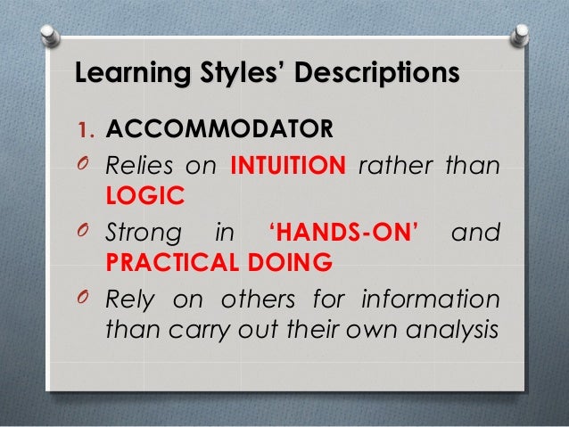 Different Models of Learning Styles