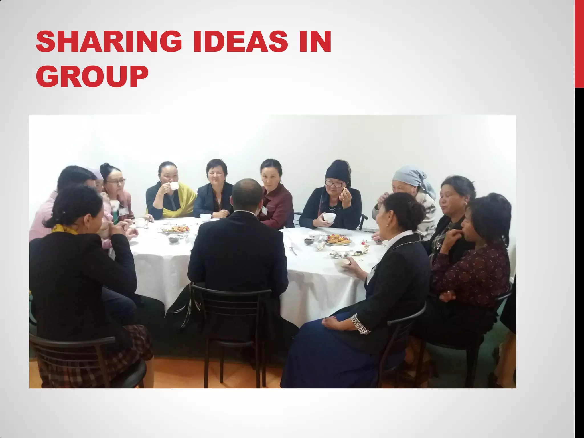 SHARING IDEAS IN
GROUP