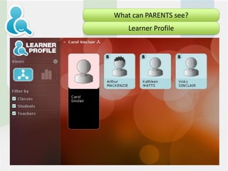 What can PARENTS see?
    Learner Profile
 