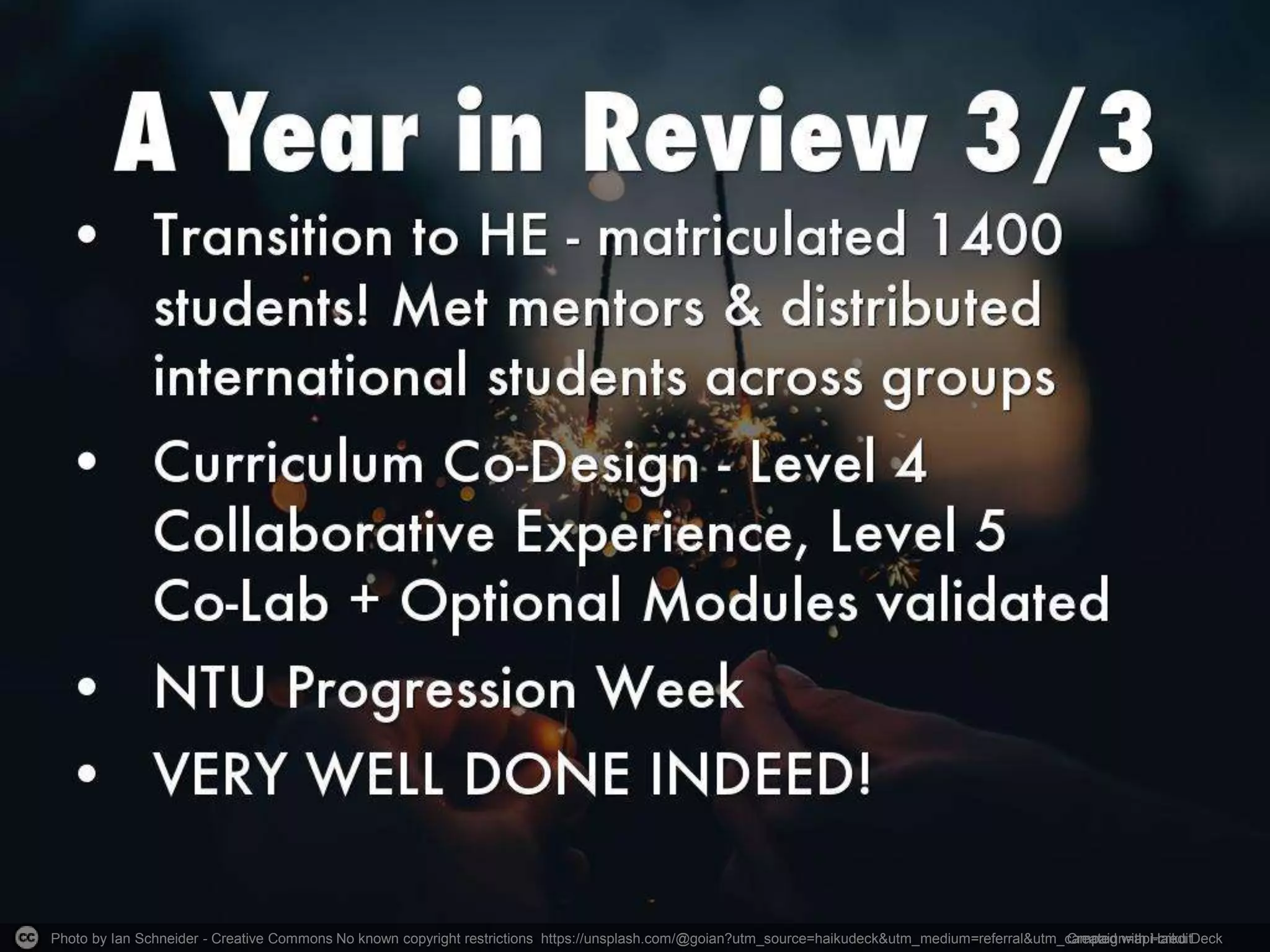 Photo by Ian Schneider - Creative Commons No known copyright restrictions https://unsplash.com/@goian?utm_source=haikudeck&utm_medium=referral&utm_campaign=api-credit
Created with Haiku Deck
 