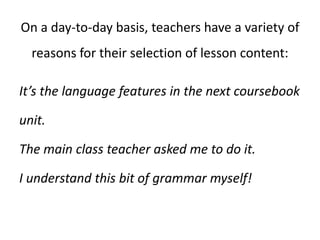 How will I control timing?