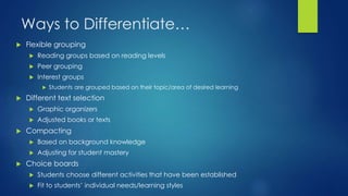 Learning team a differentiating instruction-mte 533-week 3 | PPTX