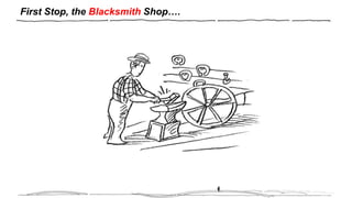Slide 28
First Stop, the Blacksmith Shop….
 