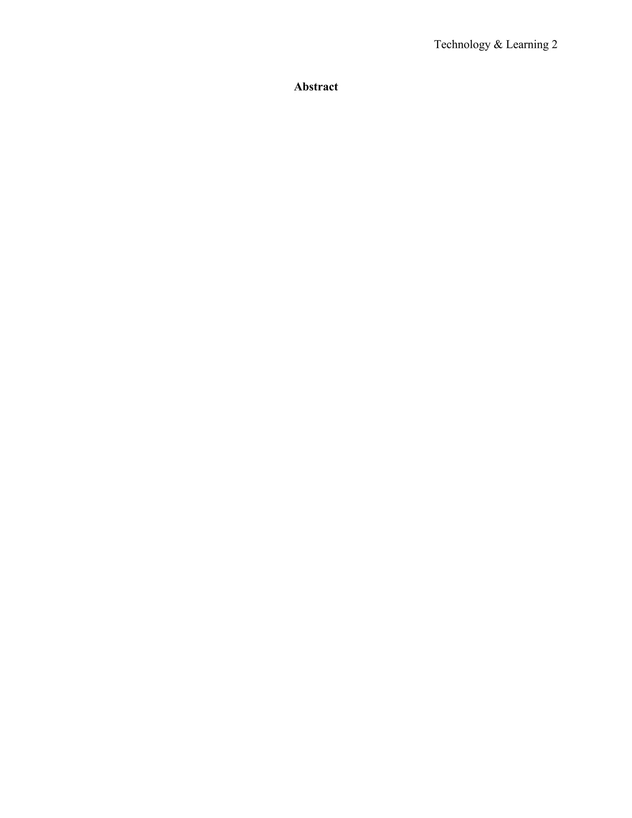 Technology & Learning 2


Abstract
 