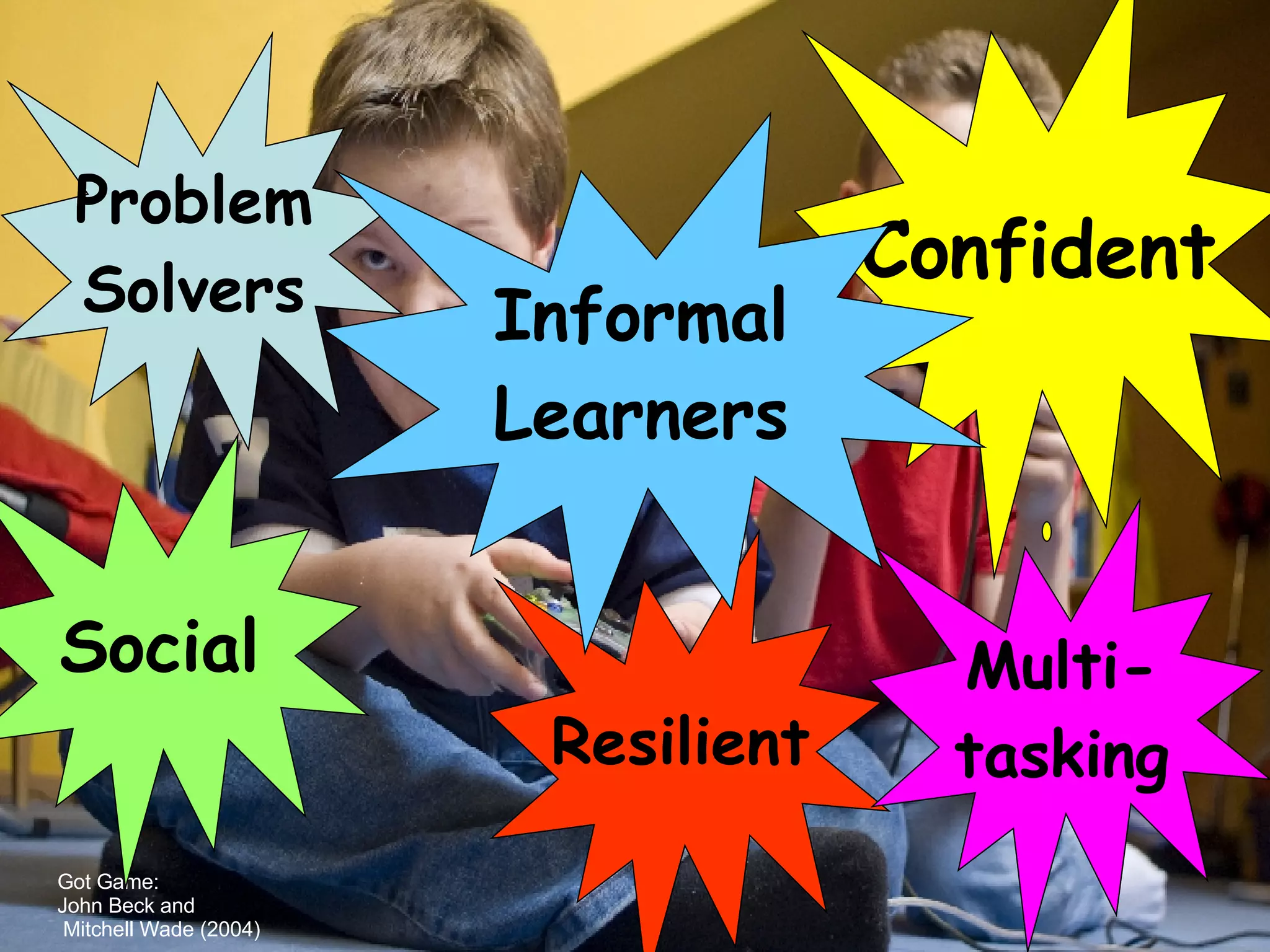 Got Game:  John Beck and Mitchell Wade (2004) Problem Solvers Confident Resilient Multi- tasking Informal Learners Social 