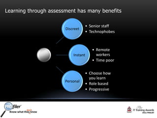 Learning through assessment has many benefits