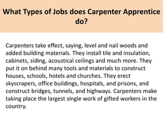 Carpenter Trainee | PPTX