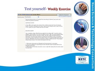 Test yourself-  Weekly Exercise 