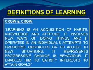 Learning Crow Learning theories | PPTX