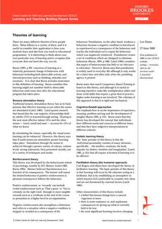Problem And Learning Theories Learning theories | PDF