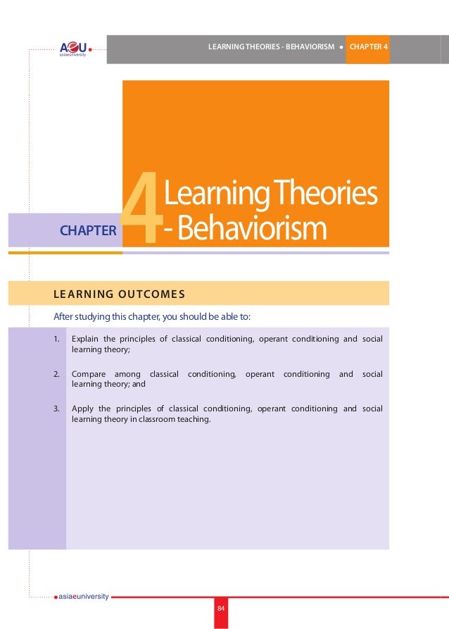 Learning Theories 4 Behaviorism