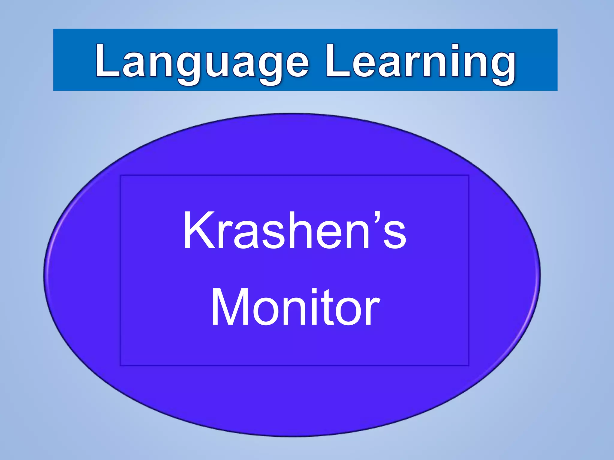 Krashen’s
Monitor
 