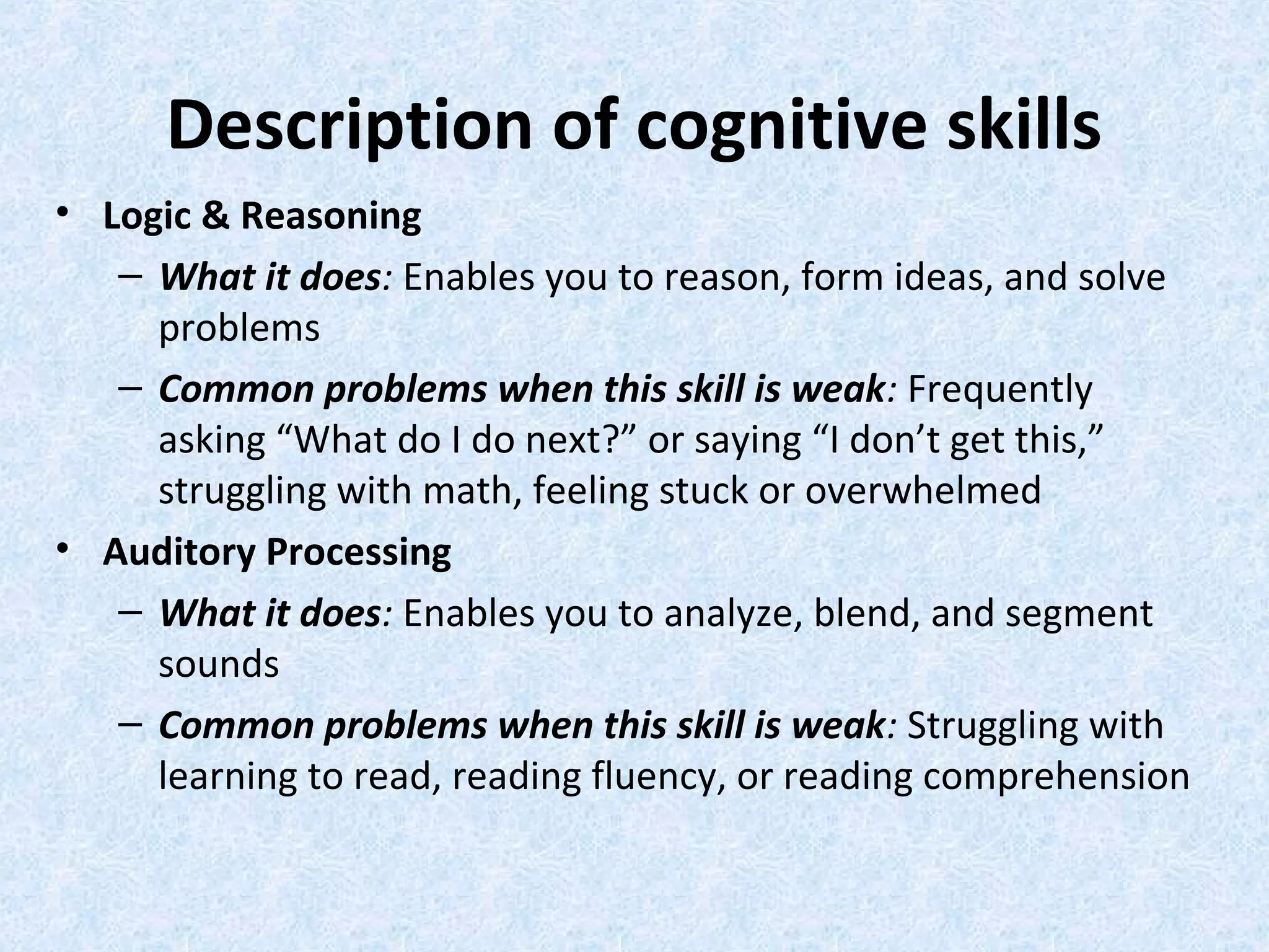 Learning theories, intellectual skills, cognitive skills, psychomotor ...