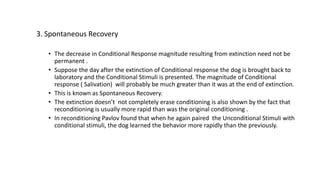 Extinction Conditioning Dogs Learning theory | PPTX