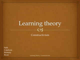 Constructivism



Seth
Catelynn
Brittany
Ryan       Learning Theory - Constructivism
 