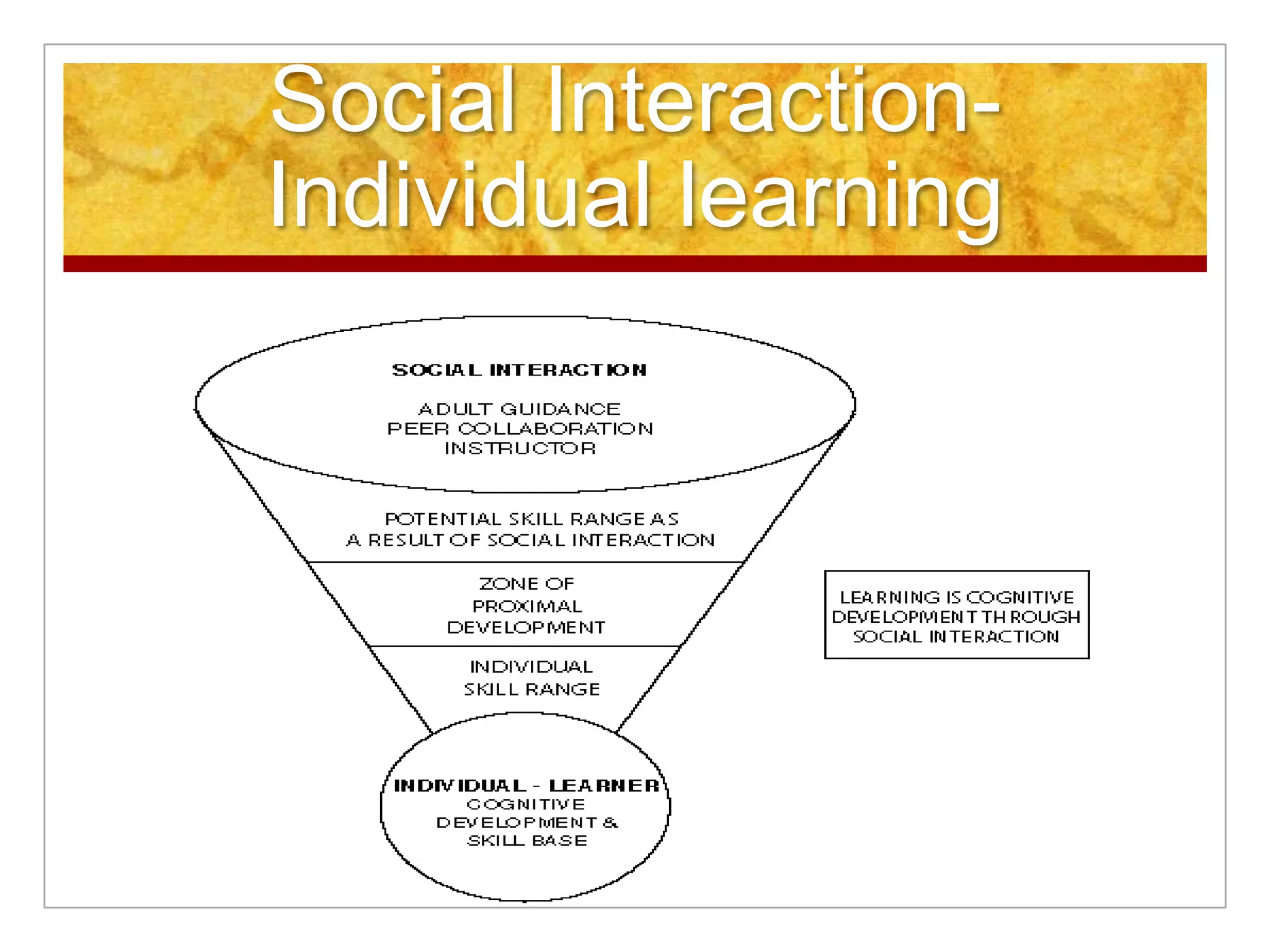 Social Interaction-
Individual learning
 