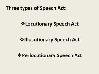 Learning the types of speech act | PPTX