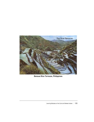 Learning Modules on the Core and Related Values ! 129
Banaue Rice Terraces, Philippines
 