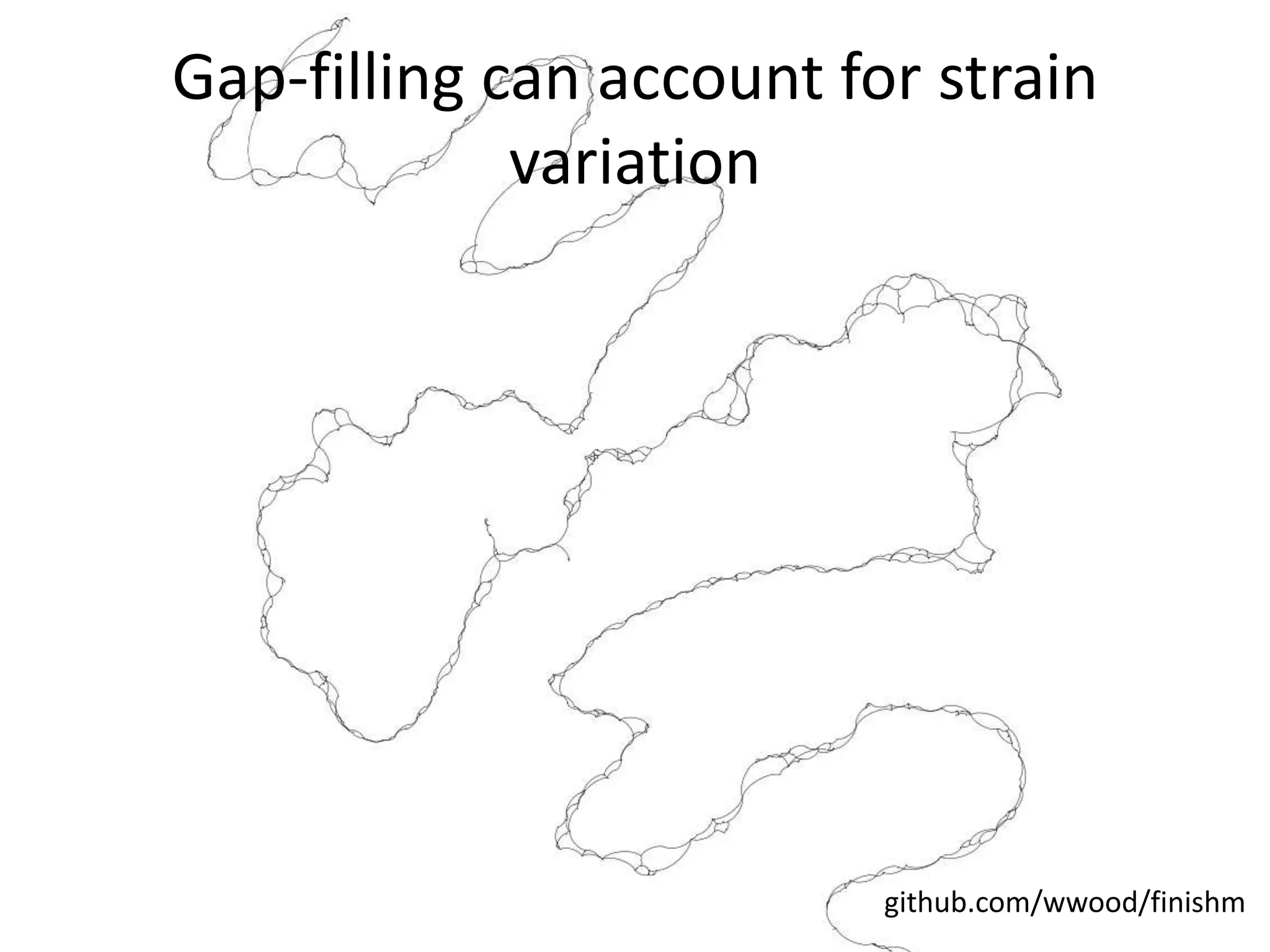 Gap-filling can account for strain
variation
github.com/wwood/finishm
 