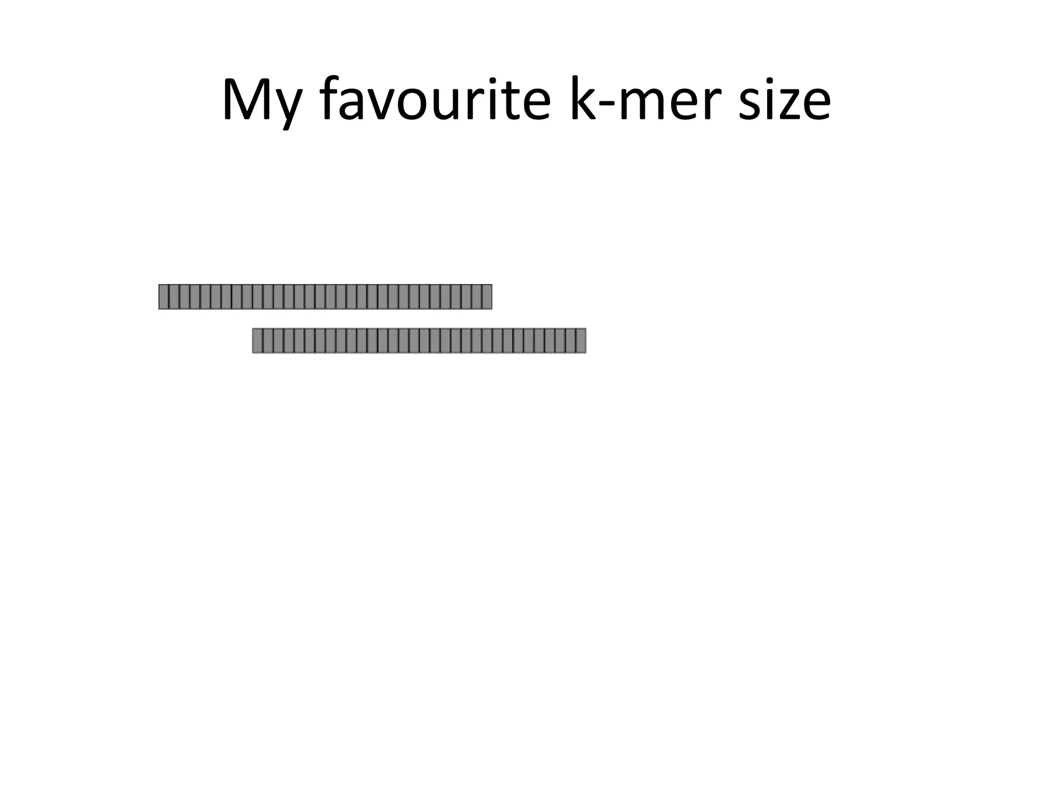 My favourite k-mer size
 