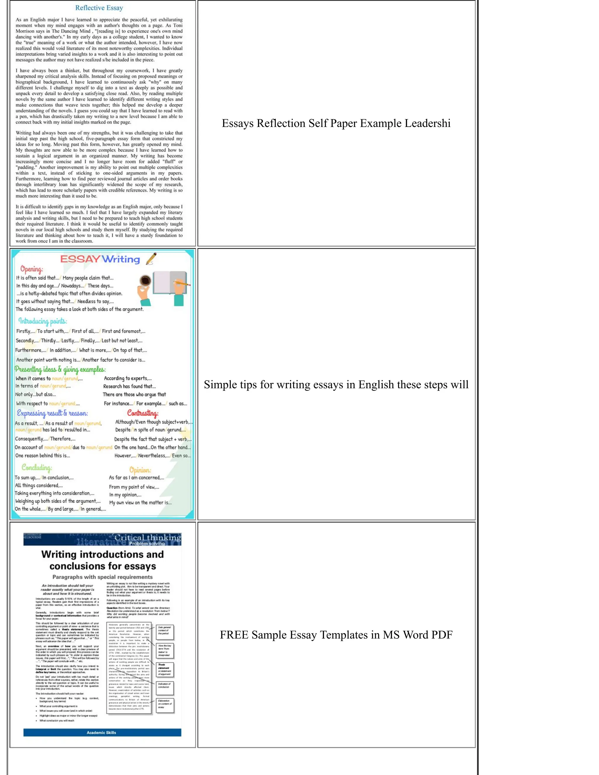 Essays Reflection Self Paper Example Leadershi
Simple tips for writing essays in English these steps will
FREE Sample Essay Templates in MS Word PDF