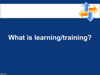 What is learning/training?
 