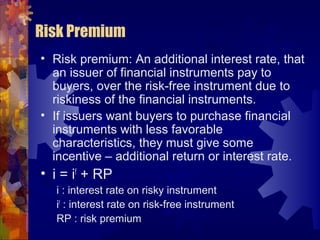 Econ315 Money and Banking: Learning Unit #12: Risk Structure of ...
