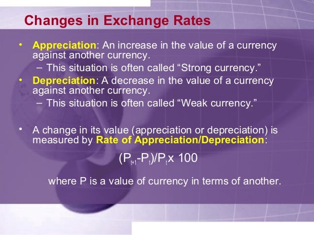 Forex appreciation depreciation