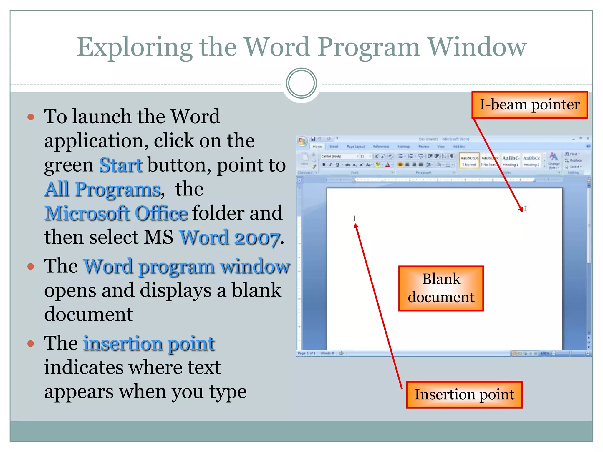 Learning unit 1 word 2007 | PPTX