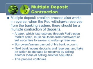 Econ315 Money and Banking: Learning Unit 22: Money Supply Process (2014 ...