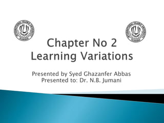 Presented by Syed Ghazanfer Abbas
Presented to: Dr. N.B. Jumani
 