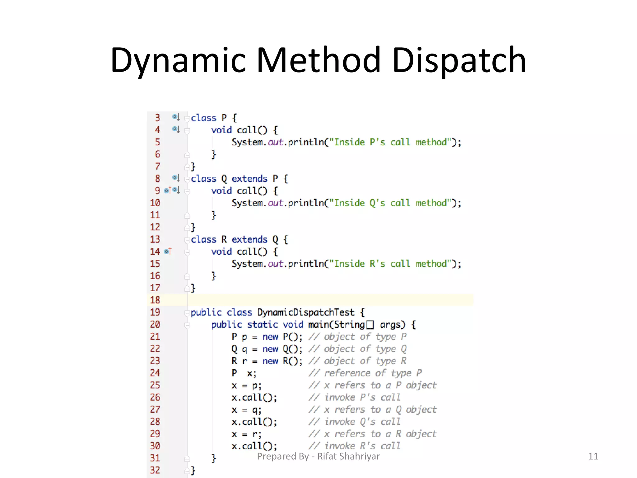 Dynamic Method Dispatch
11Prepared By - Rifat Shahriyar
 