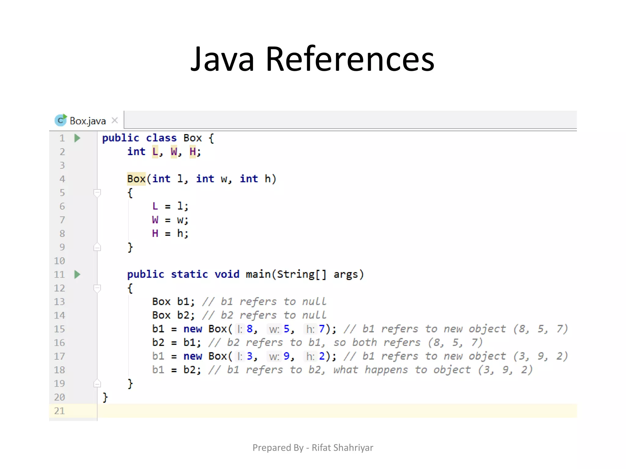 Java References
Prepared By - Rifat Shahriyar
 