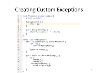 Crea5ng	Custom	Excep5ons	
29	
 